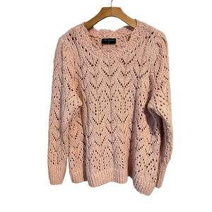 Lane Bryant Sweater Womens Pink Open Chunky Knit 18/20
